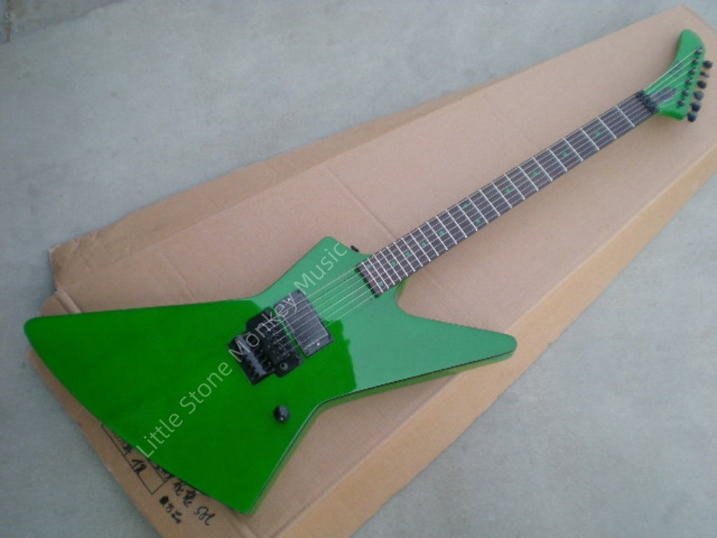 Green Glossy Electric Guitar 6-String Customize  High Quality irregular Guitar