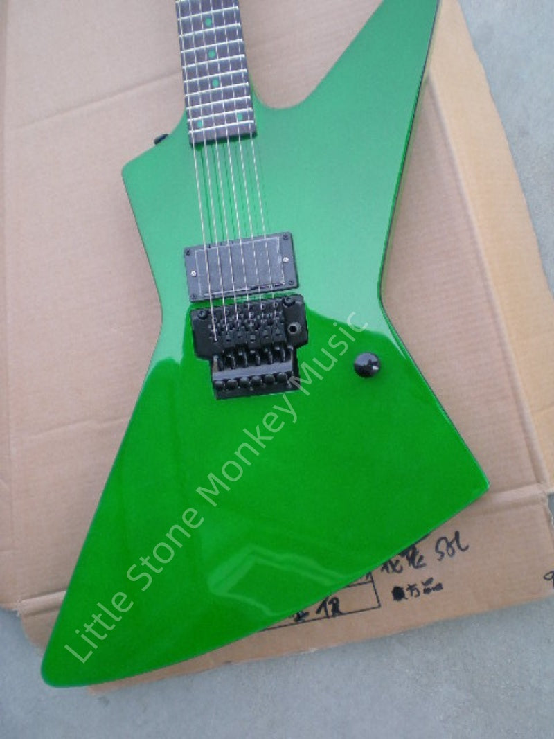 Green Glossy Electric Guitar 6-String Customize  High Quality irregular Guitar