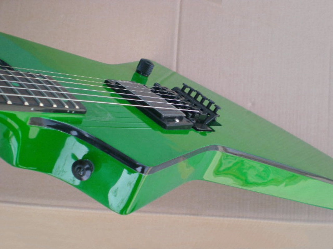 Green Glossy Electric Guitar 6-String Customize  High Quality irregular Guitar
