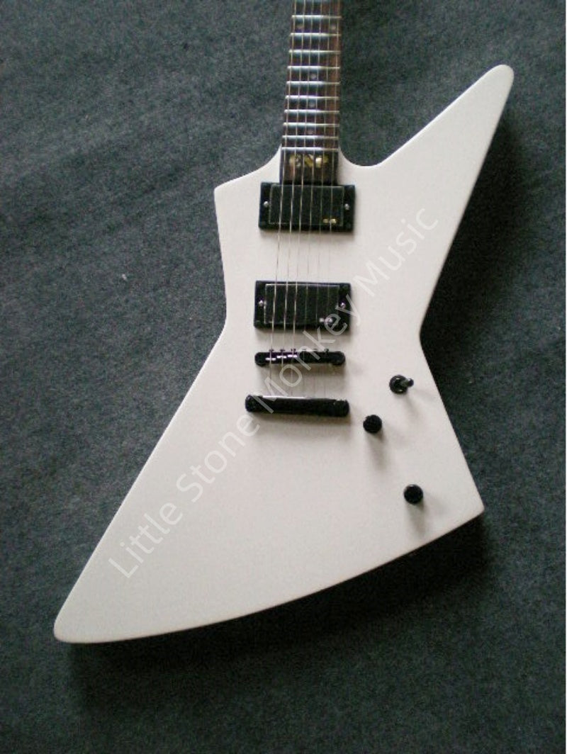 White Glossy Electric Guitar 6-String Customize  High Quality irregular Guitar