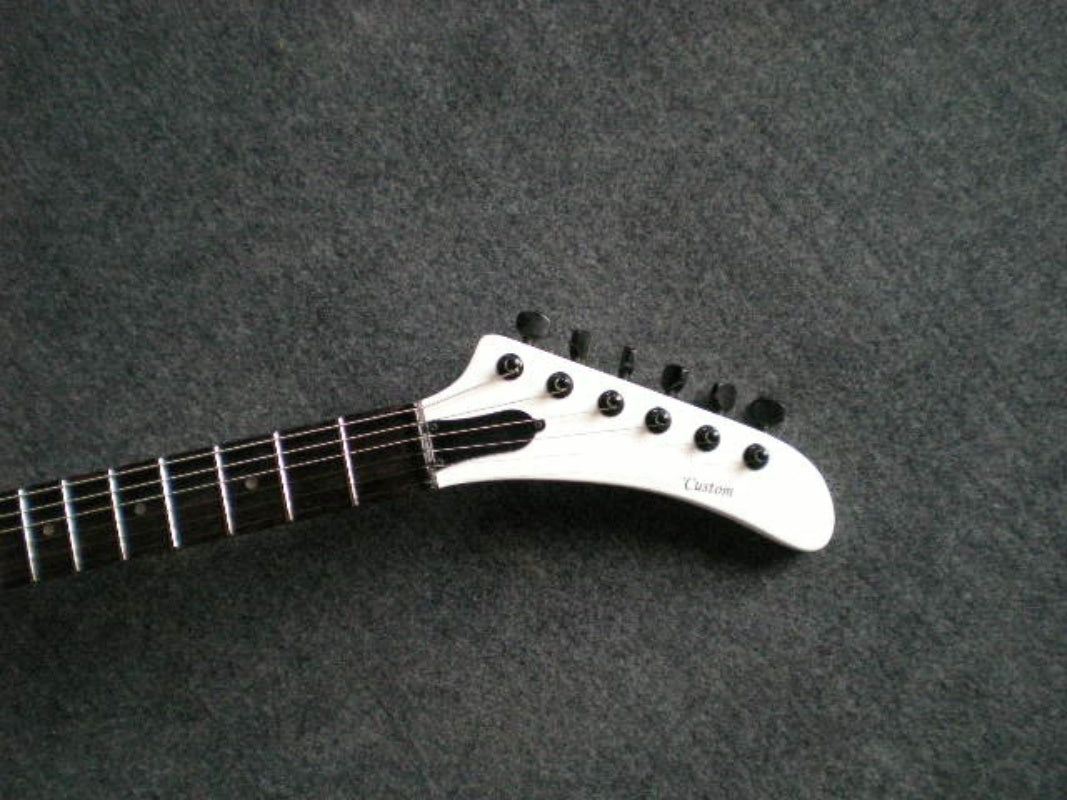 White Glossy Electric Guitar 6-String Customize  High Quality irregular Guitar