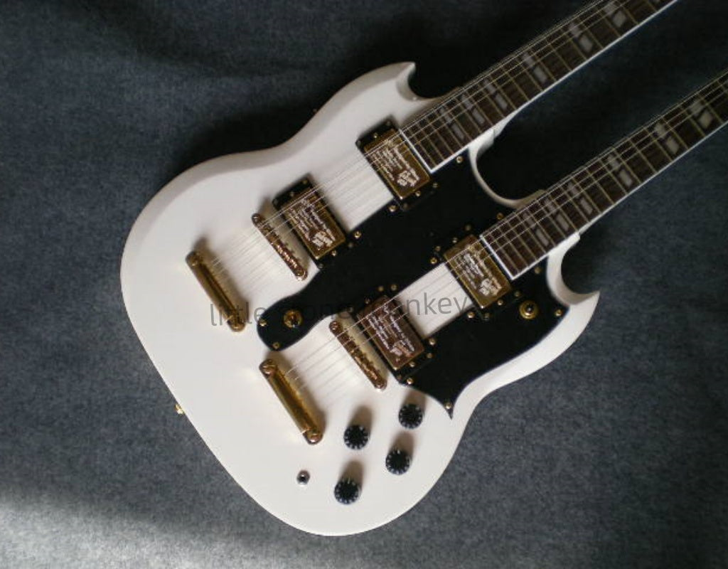 Factory Customized    Electric Guitar with Vintage Vintage aubergine white color Electric Guitarop332#