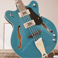Classic 4 String Bass Jazz Manchester Blue electric guitar -Jazz electric guitar - Custom model - Adjustable neck - Lime green - Rock mountain style - Hollow body Gre Series   Z13#