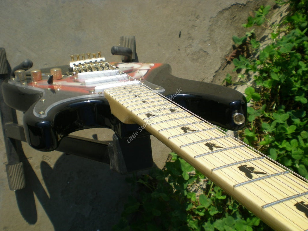 Factory Customized Electric Guitar  Custom electric guitar Custom Standard Electric Guitar  Electric Guitar 6 Strings Black Solid Body Electric Guitar with Basswood Body, Maple Fretboard, and Gold Hardware for Right-Handed Professionals165