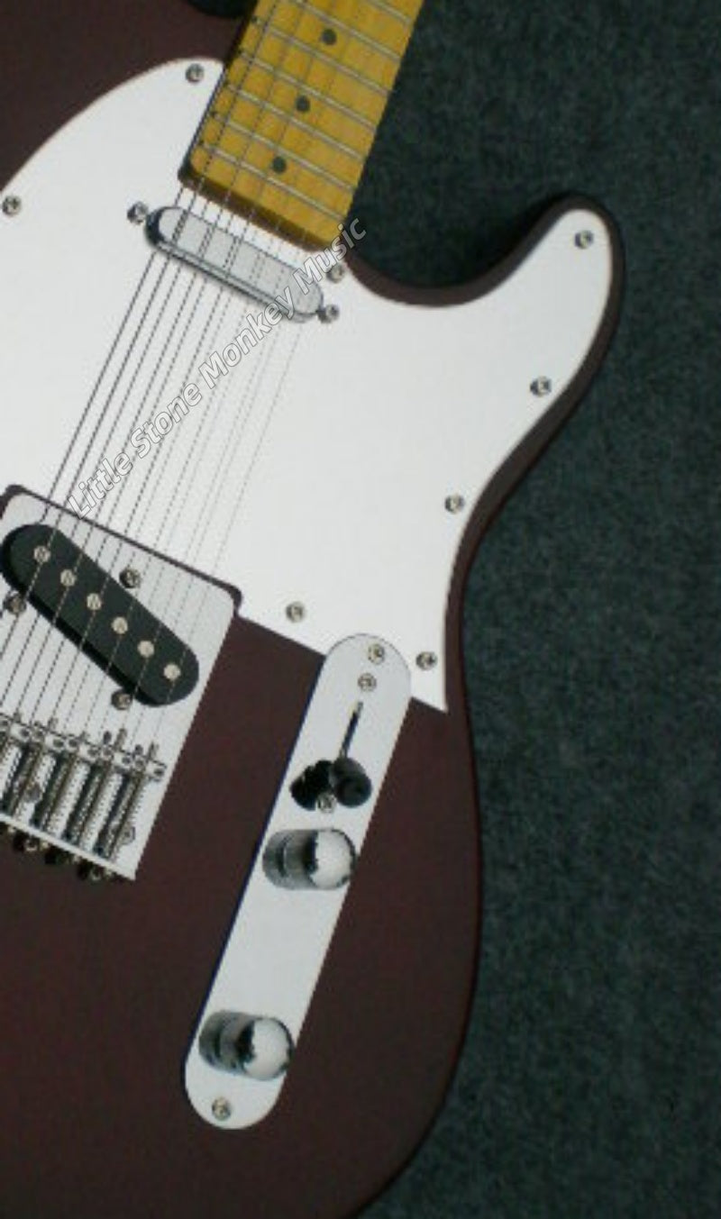 Factory Customized  Navy  Electric Guitar with Tele Electric Guitar Wine Red Color Maple Fretboard Double Binding 22 Frets  193#