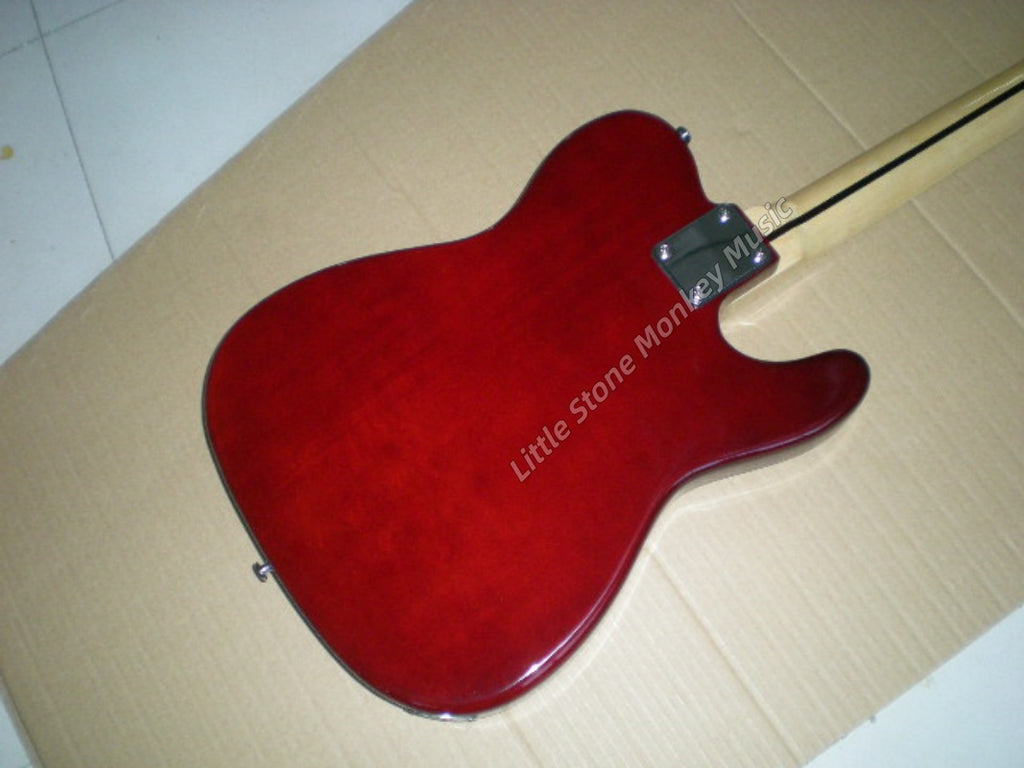 Factory Customized  6 Strings Navy  Electric Guitar with Tele Electric Guitar Wine Red Color Maple Fretboard Double Binding 22 Frets  194#