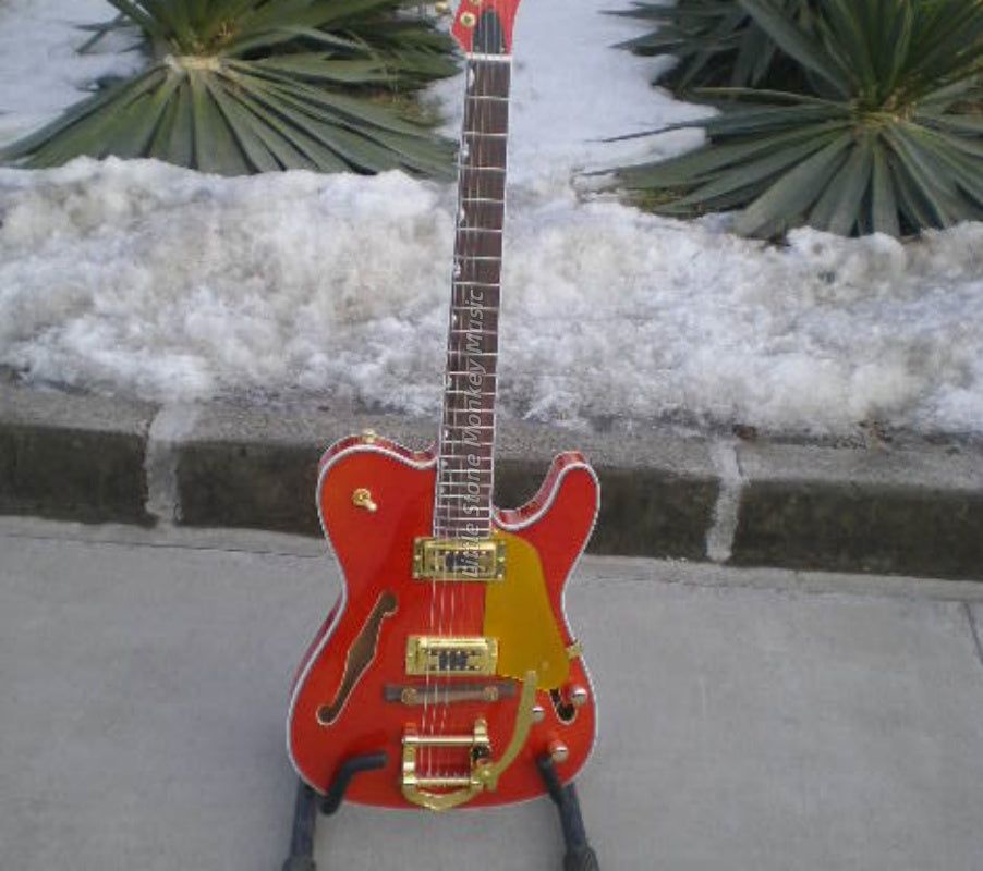 Factory Customized  Navy  Electric Guitar with Tele Electric Guitarop orange Color197#