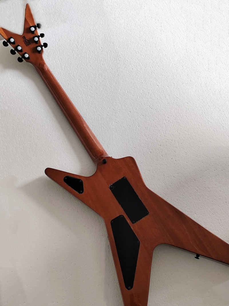 Custom Design Forked Guitar Slime Electric Guitar Cannabis green and red color CP 6 string Lightning Dea Z6#