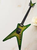 Custom Design Forked Guitar Slime Electric Guitar Cannabis green and red color CP 6 string Lightning Dea Z6#