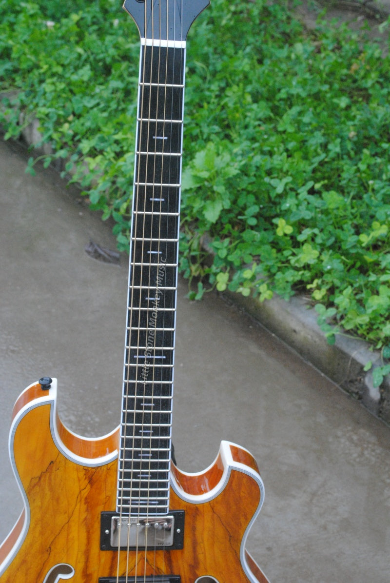Factory Customized    Electric Guitar with Brown, natural wood color  Electric Guitarop 206#