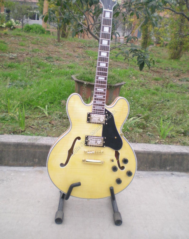 Factory Customized    Electric Guitar with Vintage Vintage yellow color Electric Guitarop 251#