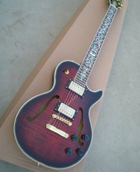 Factory Customized    Electric Guitar with Vintage Vintage aubergine burlywood color Electric Guitarop319 and 320#