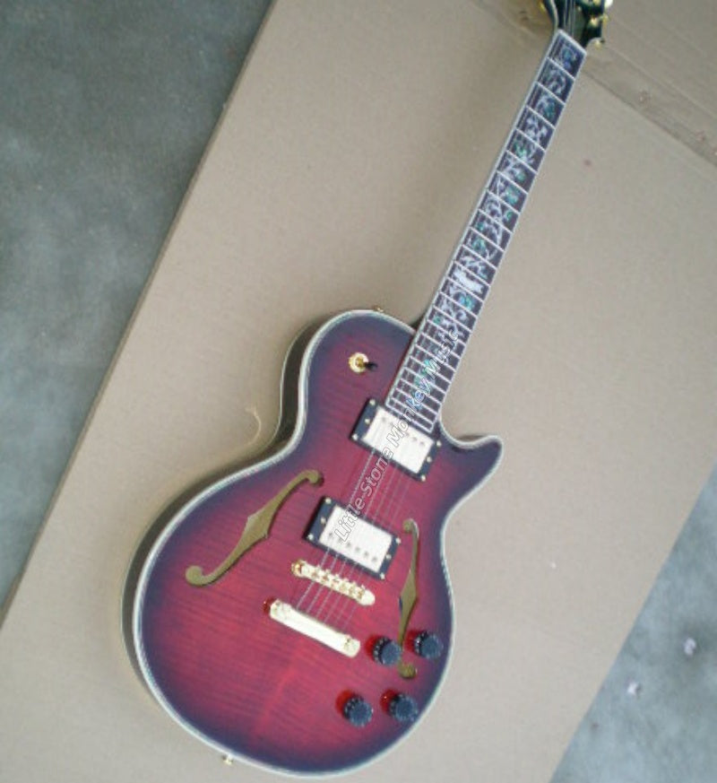 Factory Customized    Electric Guitar with Vintage Vintage aubergine burlywood color Electric Guitarop319 and 320#