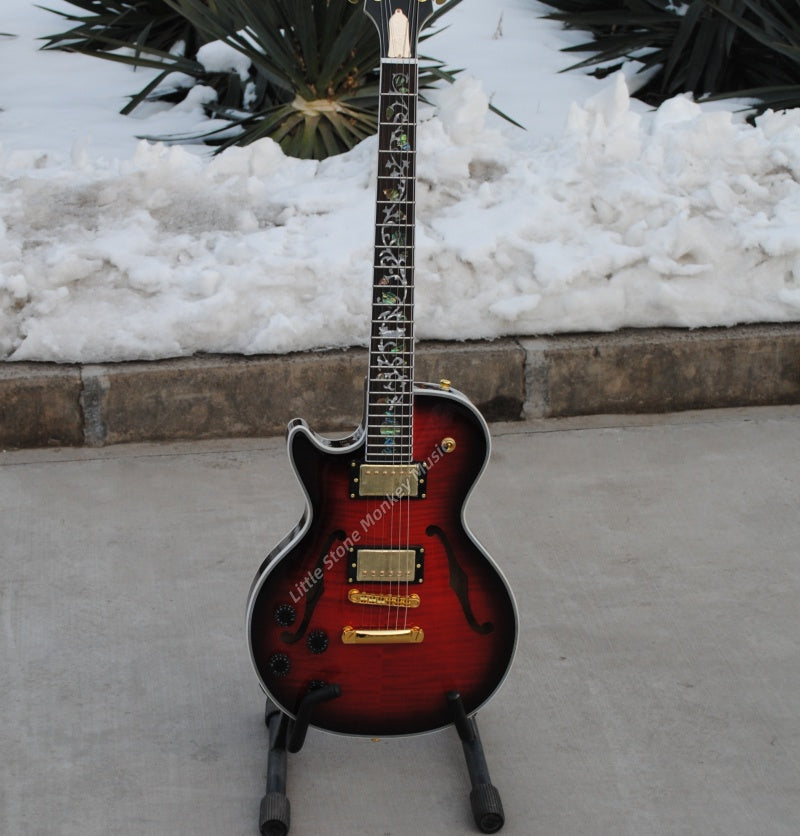 Factory Customized    Electric Guitar with Vintage Vintage aubergine burlywood color Electric Guitarop321#