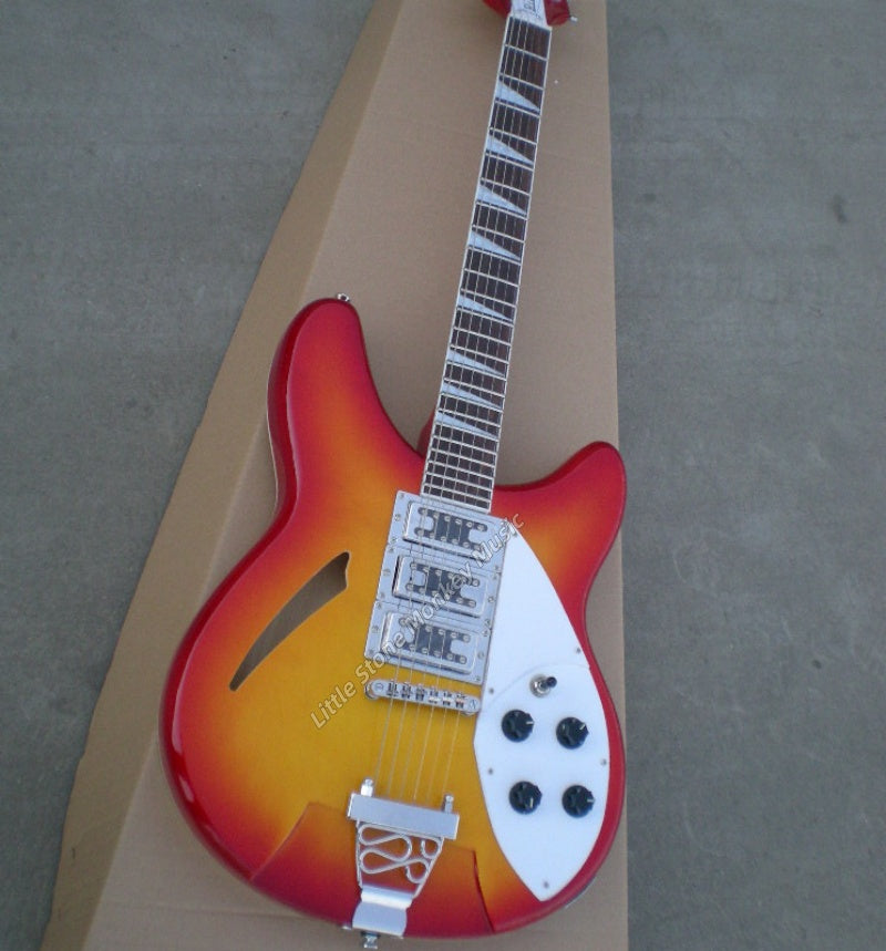 Factory Customized    Electric Guitar with Vintage Vintage aubergine red color Electric Guitarop332#