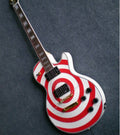 Factory Customized    Electric Guitar with Vintage Vintage Red and white circles black and white circles  Electric Guitarop380 381#