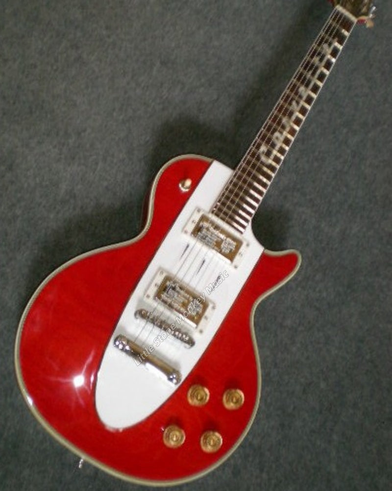 Factory Customized    Electric Guitar with Vintage Vintage yellow color Electric Guitarop386 387#