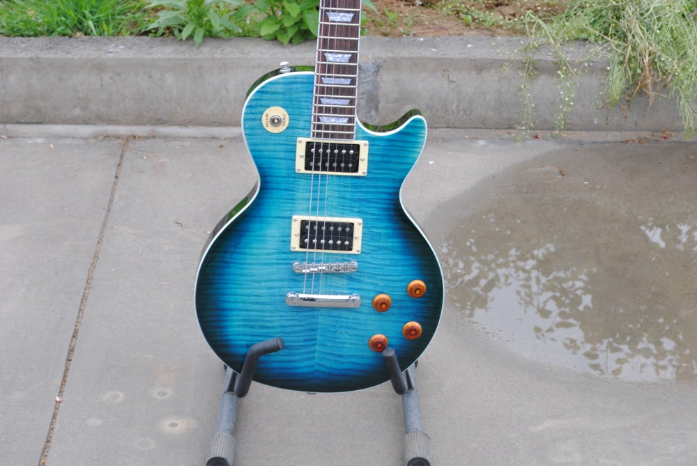 Sawtooth Heritage 60 Series Left Handed Flame Maple Top Electric Guitar, Cali Blue Flame402