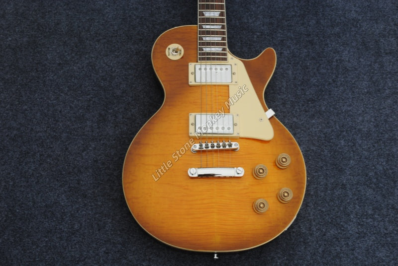 Electric Guitar - Honey Burst Electric Guitar Flame Maple Top Mahogany Body 6 Strings404