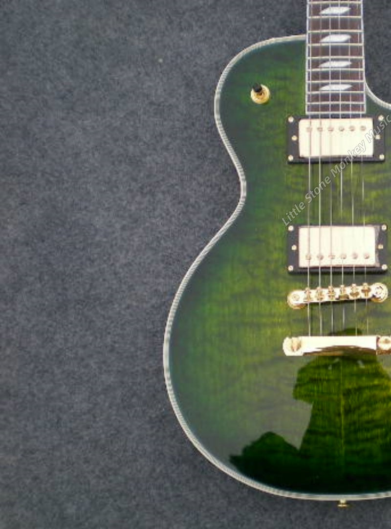 Factory Customized Electric Guitar  Custom electric guitar Custom Standard Electric Guitar Green Quilted Maple Top H-H Pickups 6 string510
