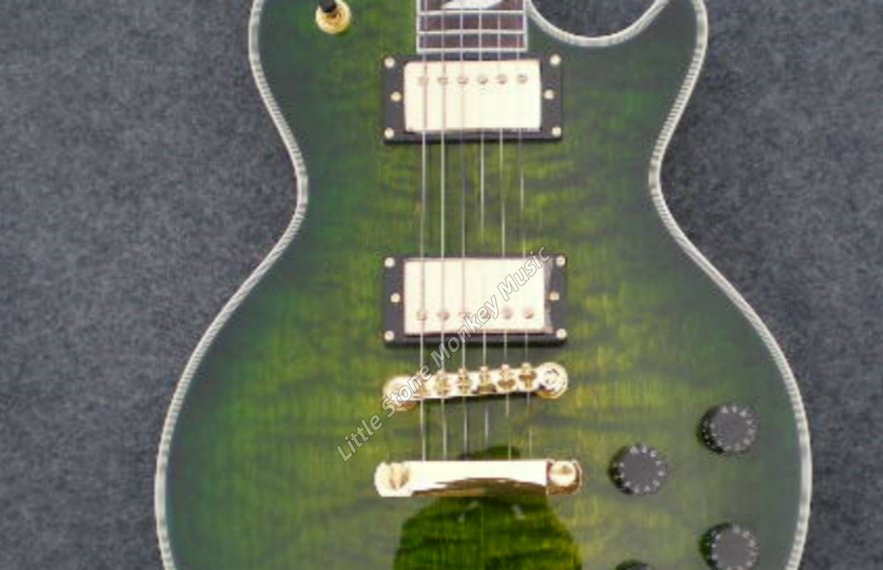 Factory Customized Electric Guitar  Custom electric guitar Custom Standard Electric Guitar Green Quilted Maple Top H-H Pickups 6 string510