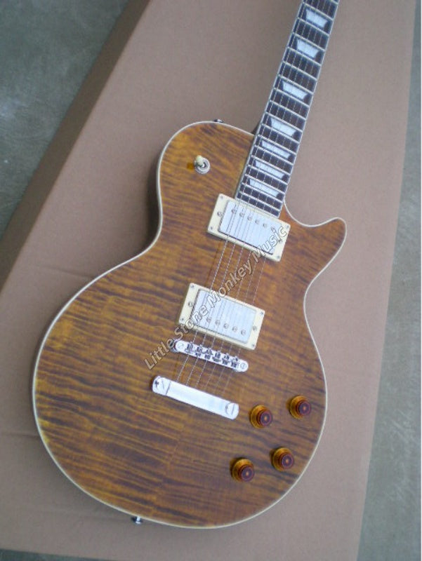 Custom Brown Flame Maple Top LP Style Electric Guitar high-quality guitar, unique and fashionable guitar, portable electric guitar 411