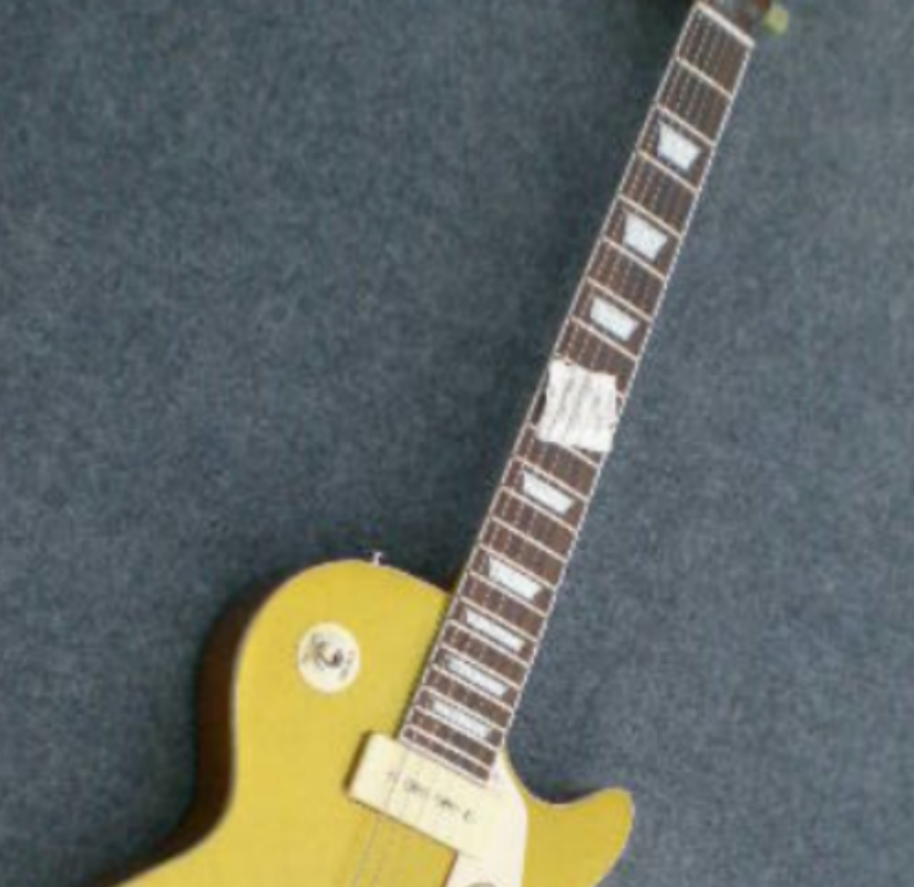 Left-Handed Electric Guitar with Solid Mahogany Body and Gold Silver Powder Finish, 6 Strings421
