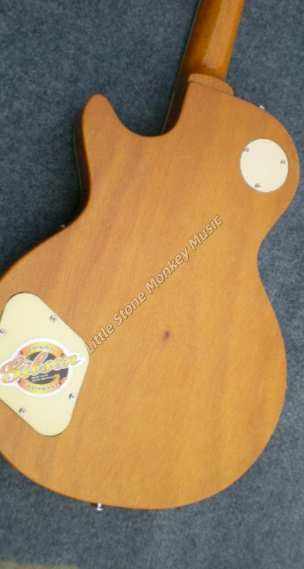 Left-Handed Electric Guitar with Solid Mahogany Body and Gold Silver Powder Finish, 6 Strings421