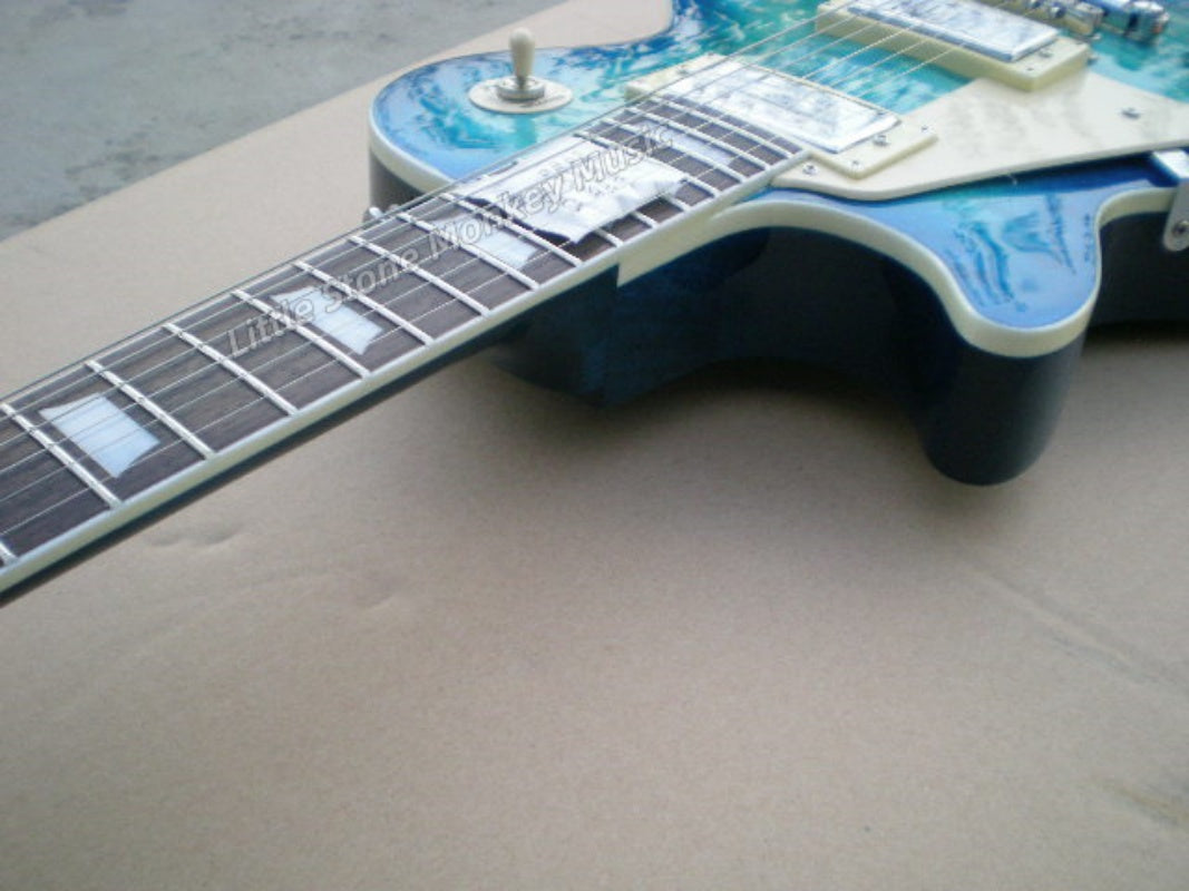 Flame Maple Tora Mokume Blue Blue Guitar Safe Packing 424