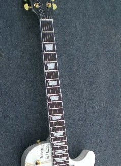 Floyd Rose Electric Guitar: Standard Style, White Body with Pink Rose Decal, OEM Quality425