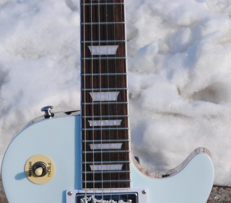 Custom LP Electric Guitar Alpine White  Red Knob426
