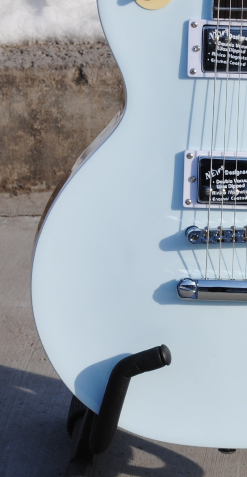 Custom LP Electric Guitar Alpine White  Red Knob426