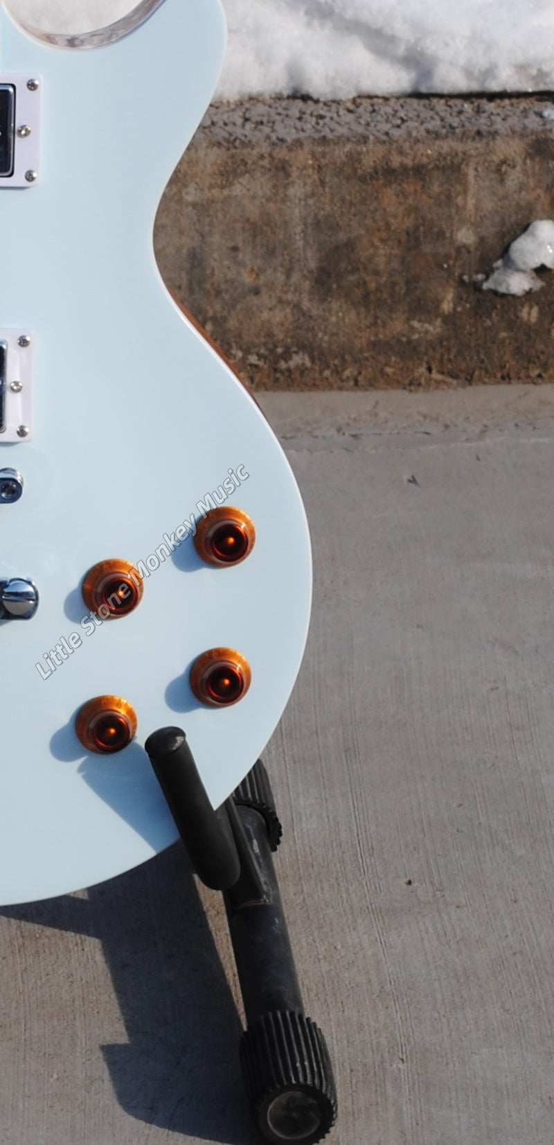 Custom LP Electric Guitar Alpine White  Red Knob426