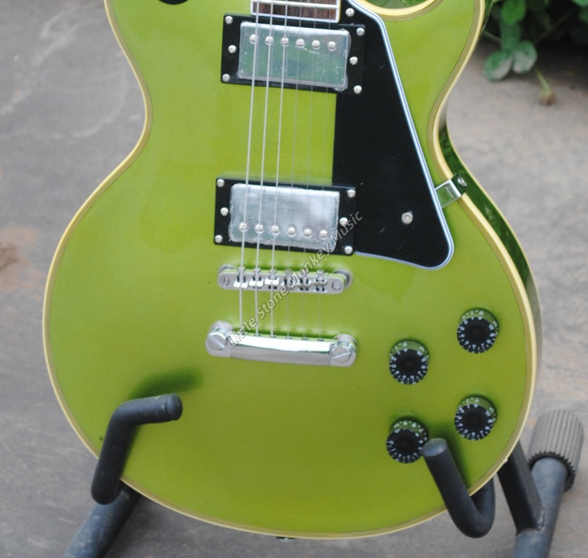 Electric Guitar: Standard Style, Sawtooth Metellic Green Electric Guitar, OEM Quality432