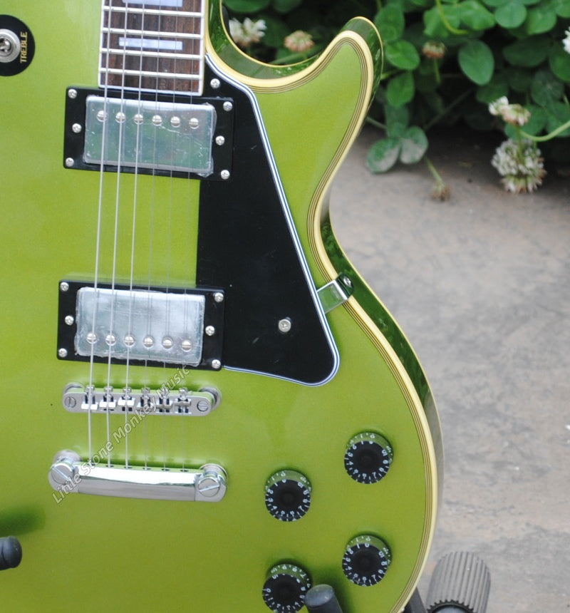 Electric Guitar: Standard Style, Sawtooth Metellic Green Electric Guitar, OEM Quality432