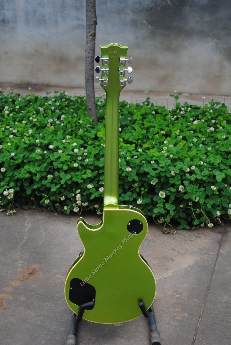 Electric Guitar: Standard Style, Sawtooth Metellic Green Electric Guitar, OEM Quality432