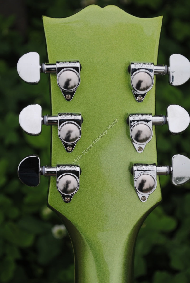 Electric Guitar: Standard Style, Sawtooth Metellic Green Electric Guitar, OEM Quality432