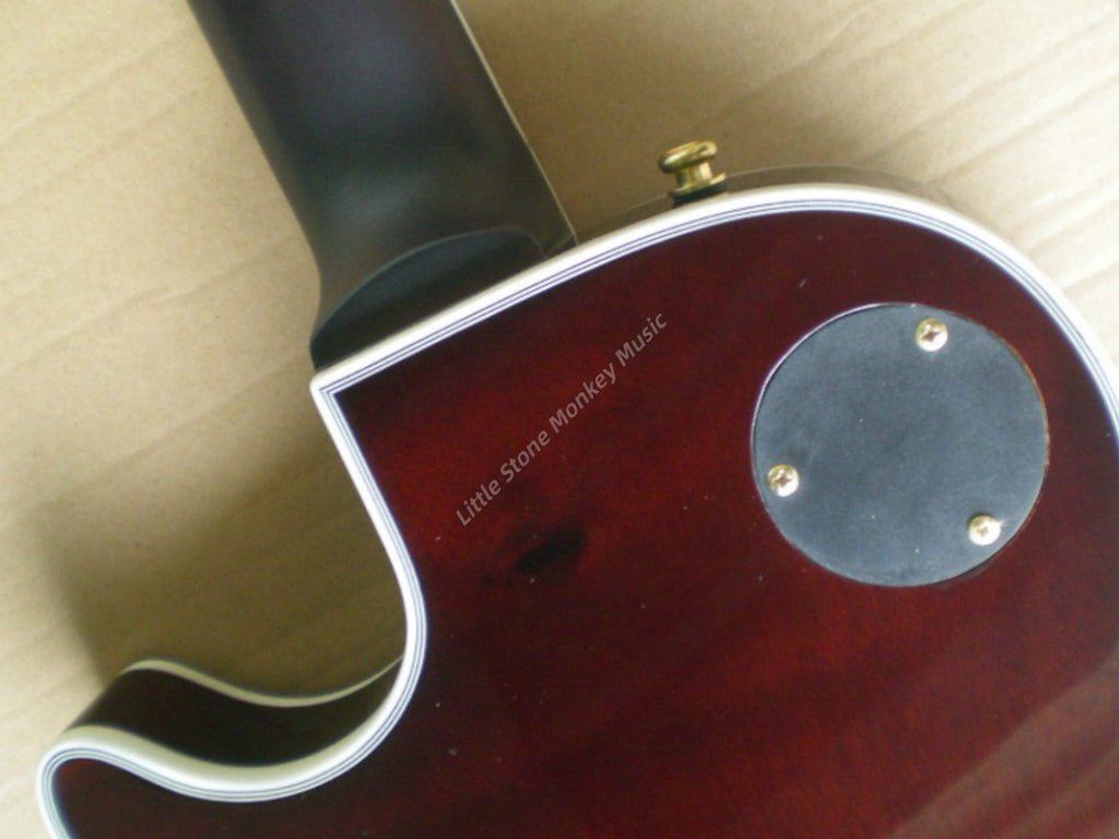 New Custom High Quality Electric Guitars Electric guitar with brown yellow tiger pattern maple top and gold hardware with tone-pro bridge Sunburst445