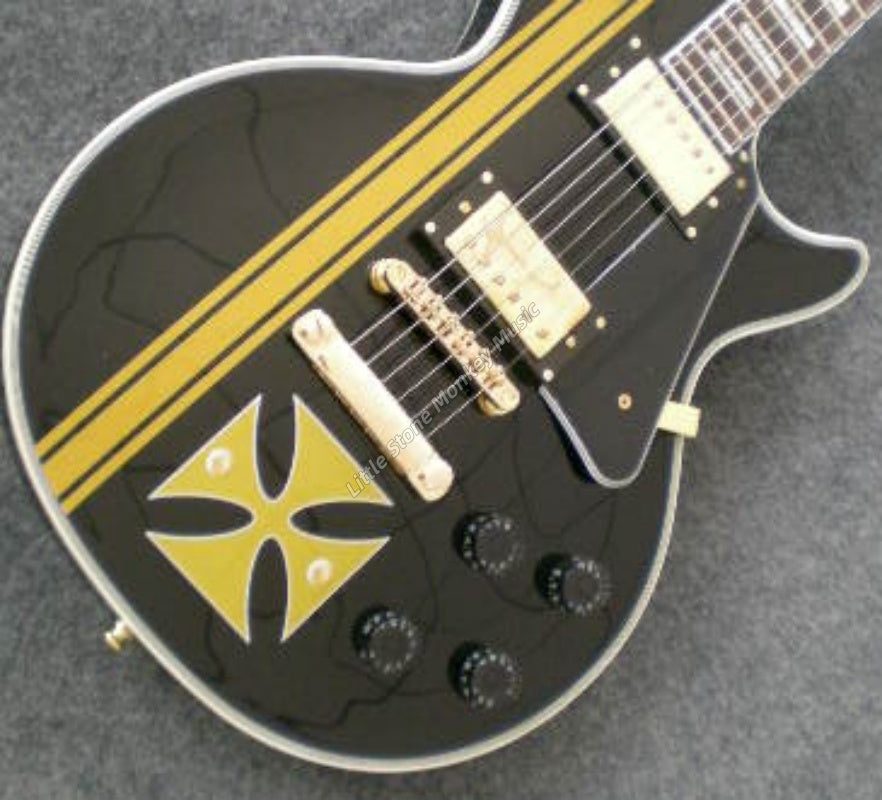 Factory Customized Premium Quality Hot Electric Guitar 6 Strings ProfessionaFree Shipping Matte Black 6 Strings Electric Guitar with Gold Hardware Guitars