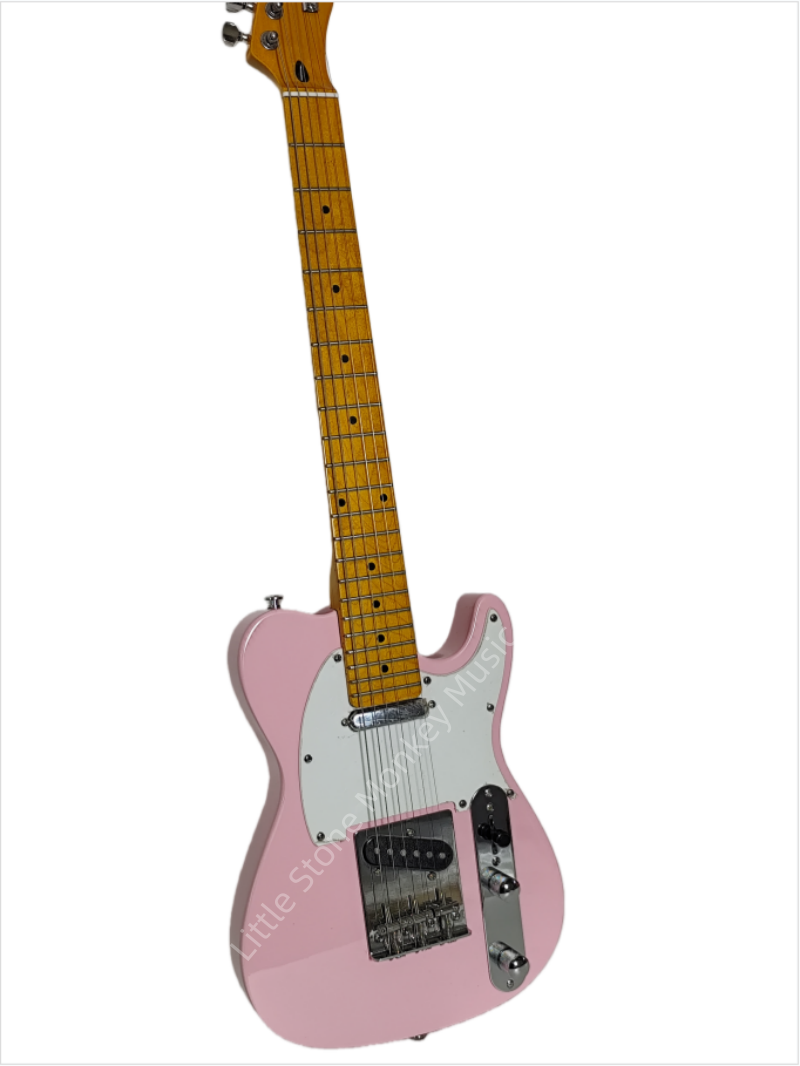 Pink  Color Electric Guitar Yellow  Color  Electric Guitar TL British Qunicy electric guitar with right hand design, standard TL style, Cape Island pink color, timeless classic design, 6 strings. Fen TL Z17#