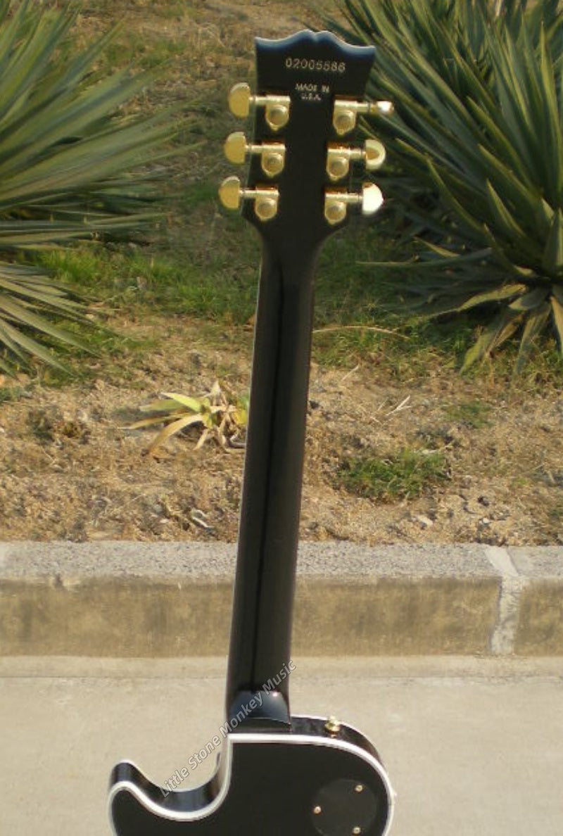 Factory Customized 6 String Electric Guitar We Can Customize Various Styles Black Gold Hardware  LP Custom Type Electric Guitar MOD 458