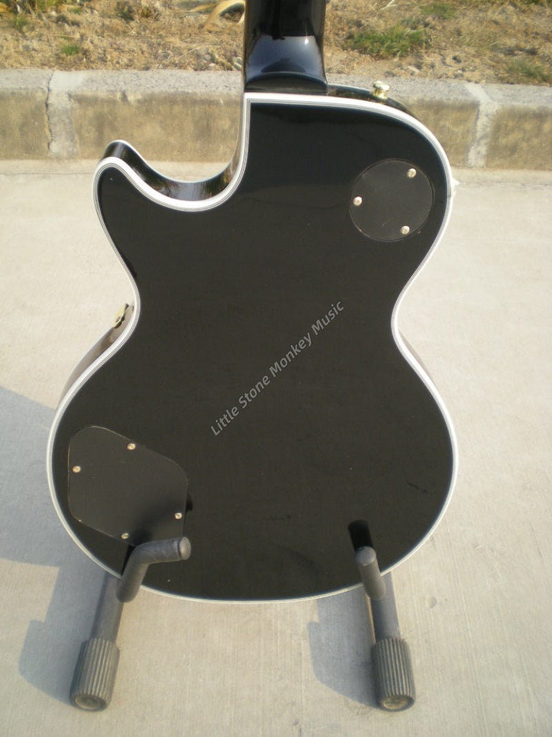 Factory Customized 6 String Electric Guitar We Can Customize Various Styles Black Gold Hardware  LP Custom Type Electric Guitar MOD 458