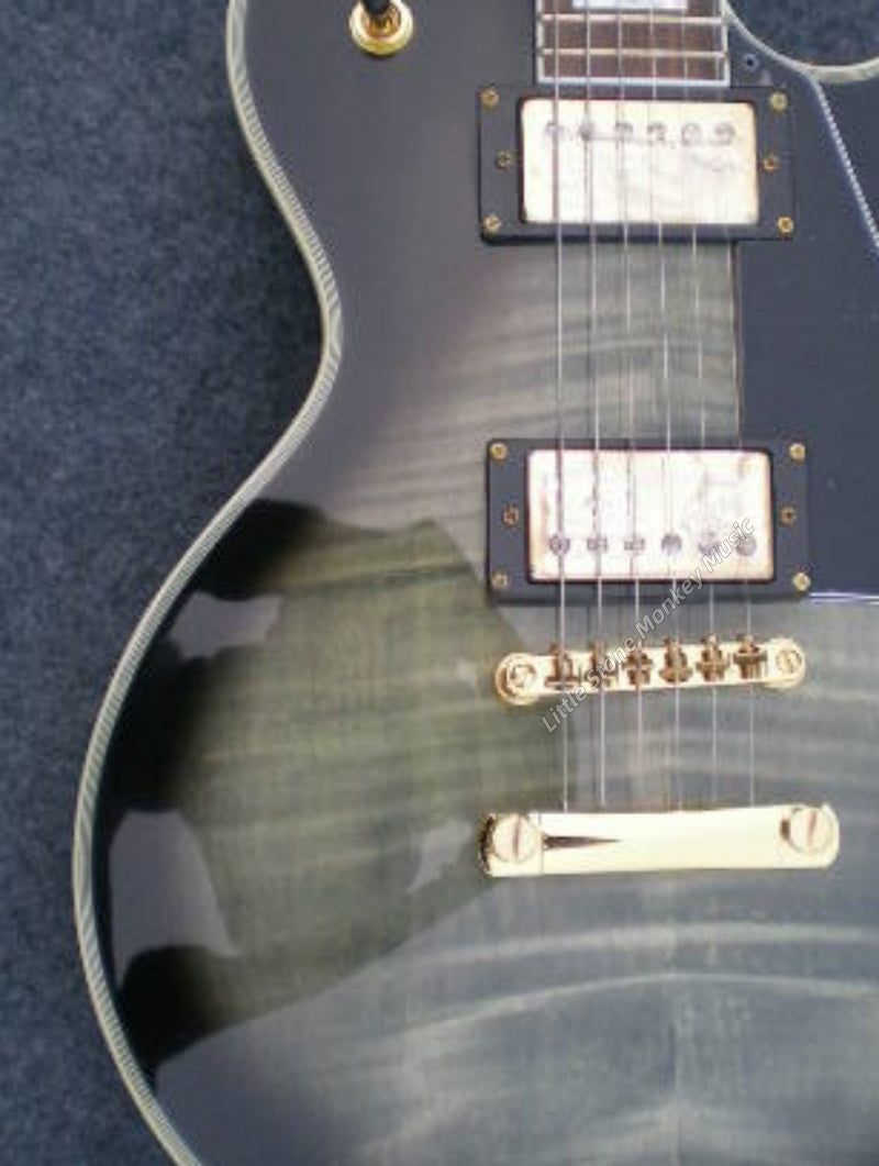 Factory Customized  Electric Guitar  Customize Various Styles Made in China,Custom LP Grey Quilted Maple Top Electric Guitar Mahogany Body HH Pickups
