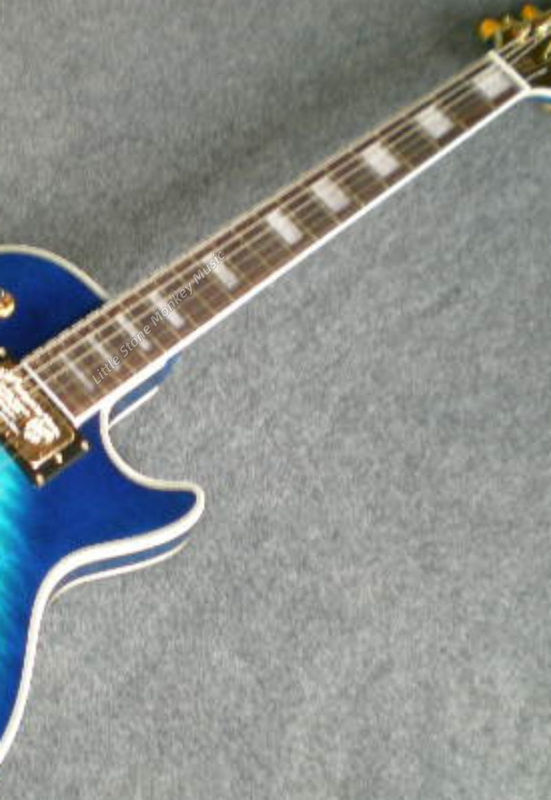 Factory Customized  Electric Guitar  Customize Various StylesBlue Sunburst LP Electric Guitar: Custom Left Hand HH Pickups 6 String No Case 466