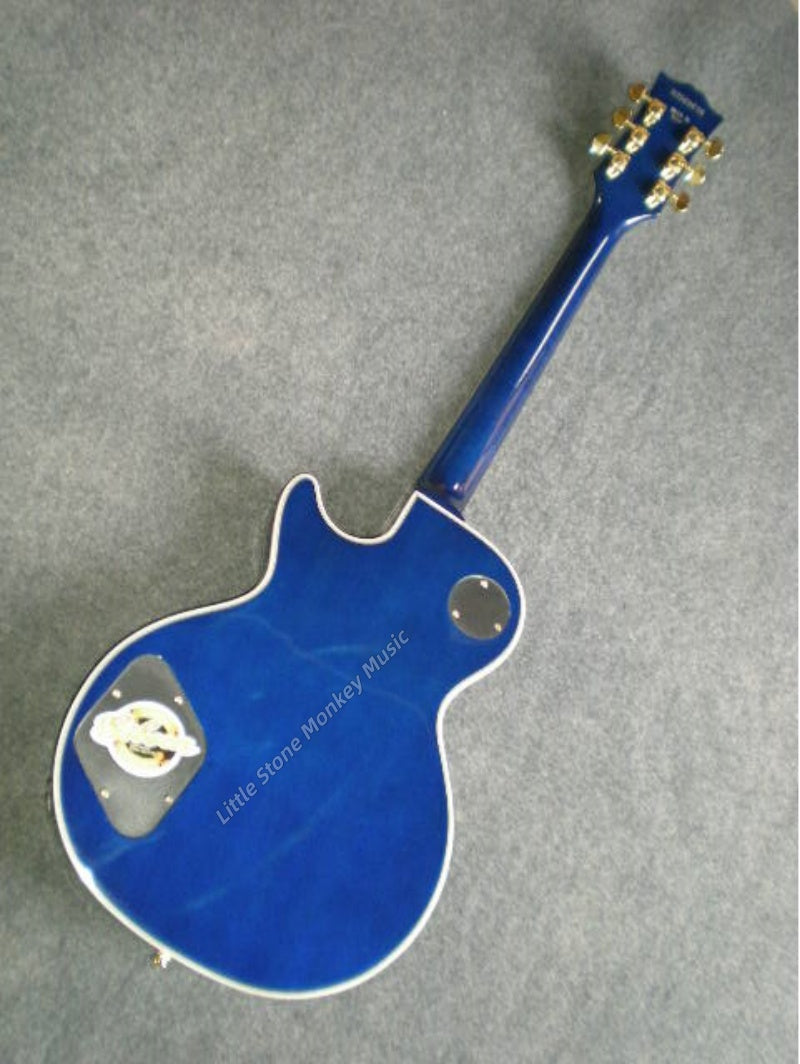 Factory Customized  Electric Guitar  Customize Various StylesBlue Sunburst LP Electric Guitar: Custom Left Hand HH Pickups 6 String No Case 466