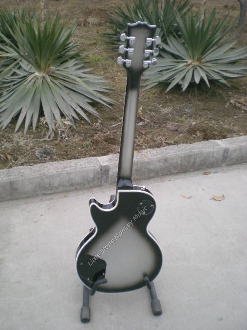 High Quality  Electric Guitar Factory Customized Electric Guitar with Silver Burst Finish with A Top Quality468