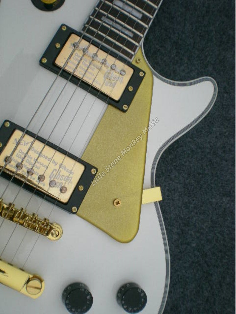 High Quality  Electric Guitar Factory Customized Electric Guitar with Top Quality Factory New white color refers to playing Electric guitar LP type475