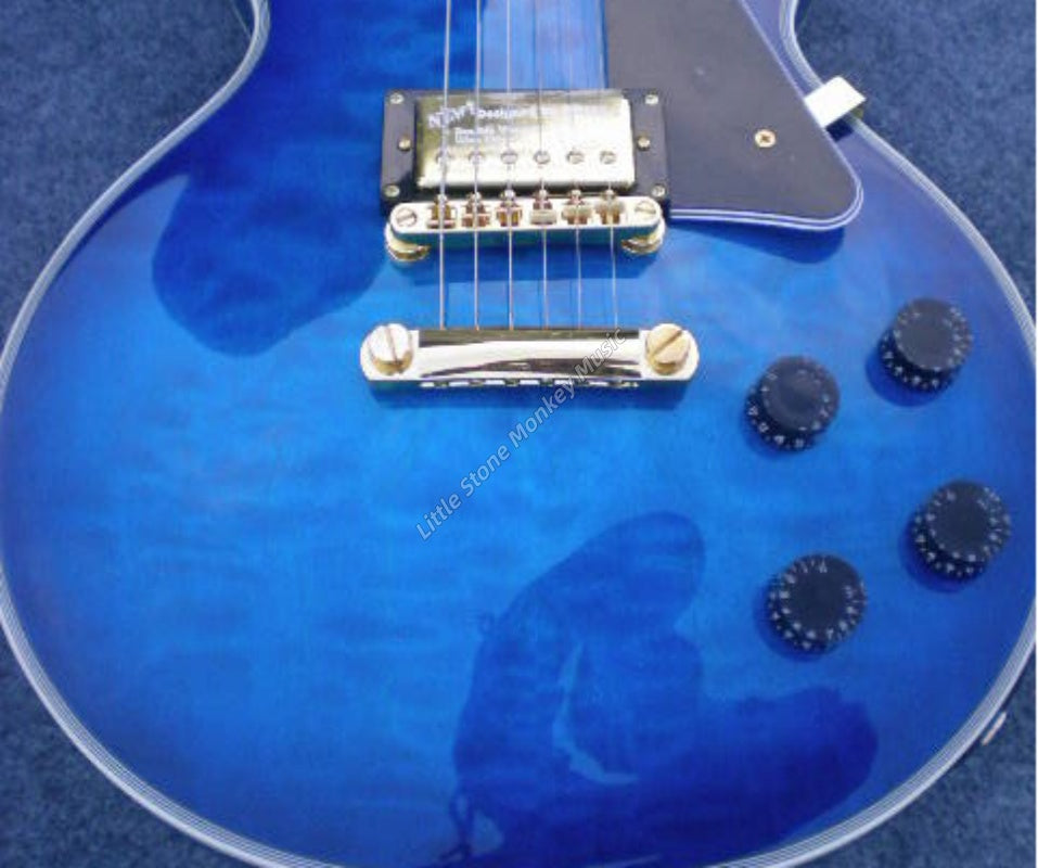 High Quality  Electric Guitar Factory Customized Electric Guitar Custom Quilt Viper Blue Electric Guitar Limited model 476