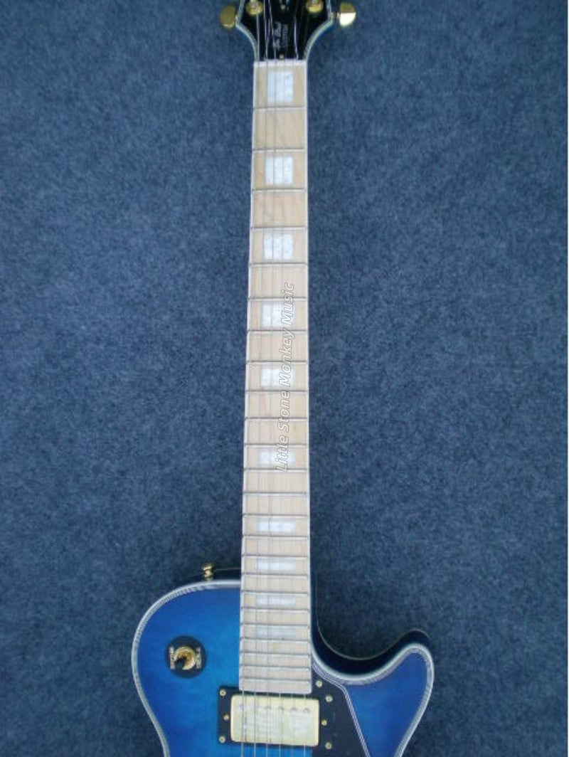 High Quality  Electric Guitar Factory Customized Electric Guitar Custom Quilt Viper Blue Electric Guitar Limited model 476