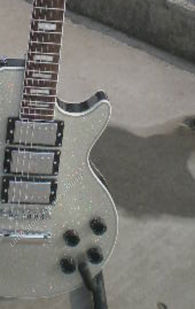 High Quality  Electric Guitar Factory Customized Electric Guitar CustomCustom Shop Silver Sparkle 478